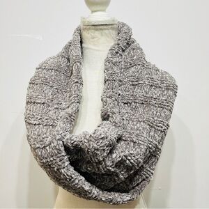 Peace & Pearls Chunky Knit Gray Infinity Scarf